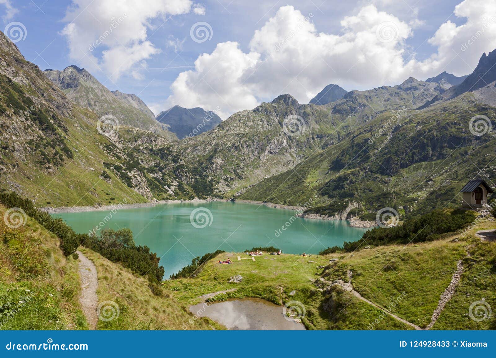 a view of barbellino artificial lake, valbondione,