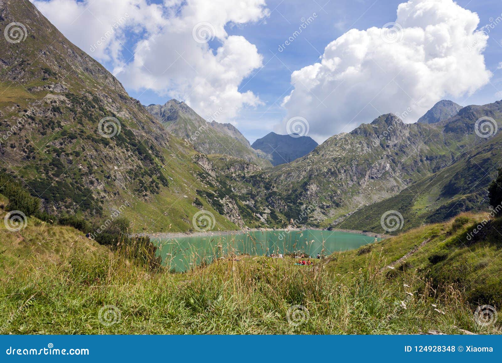 a view of barbellino artificial lake, valbondione,