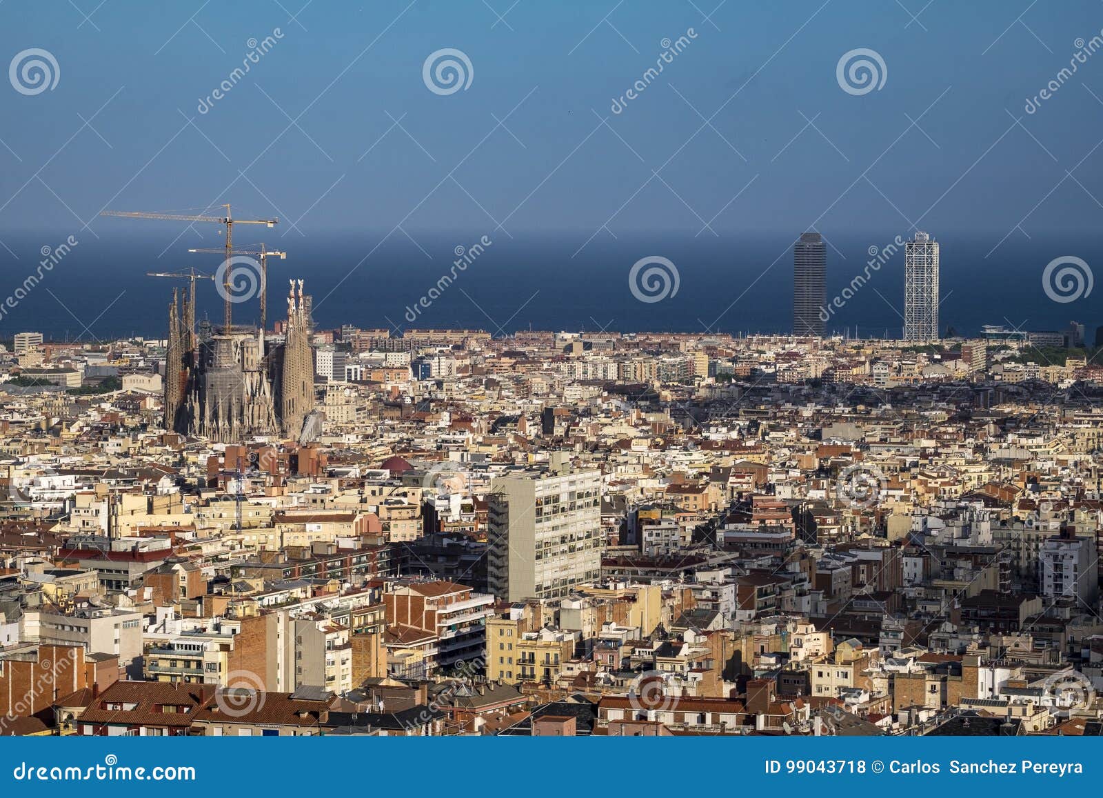 view of barcelona and sagrada familia