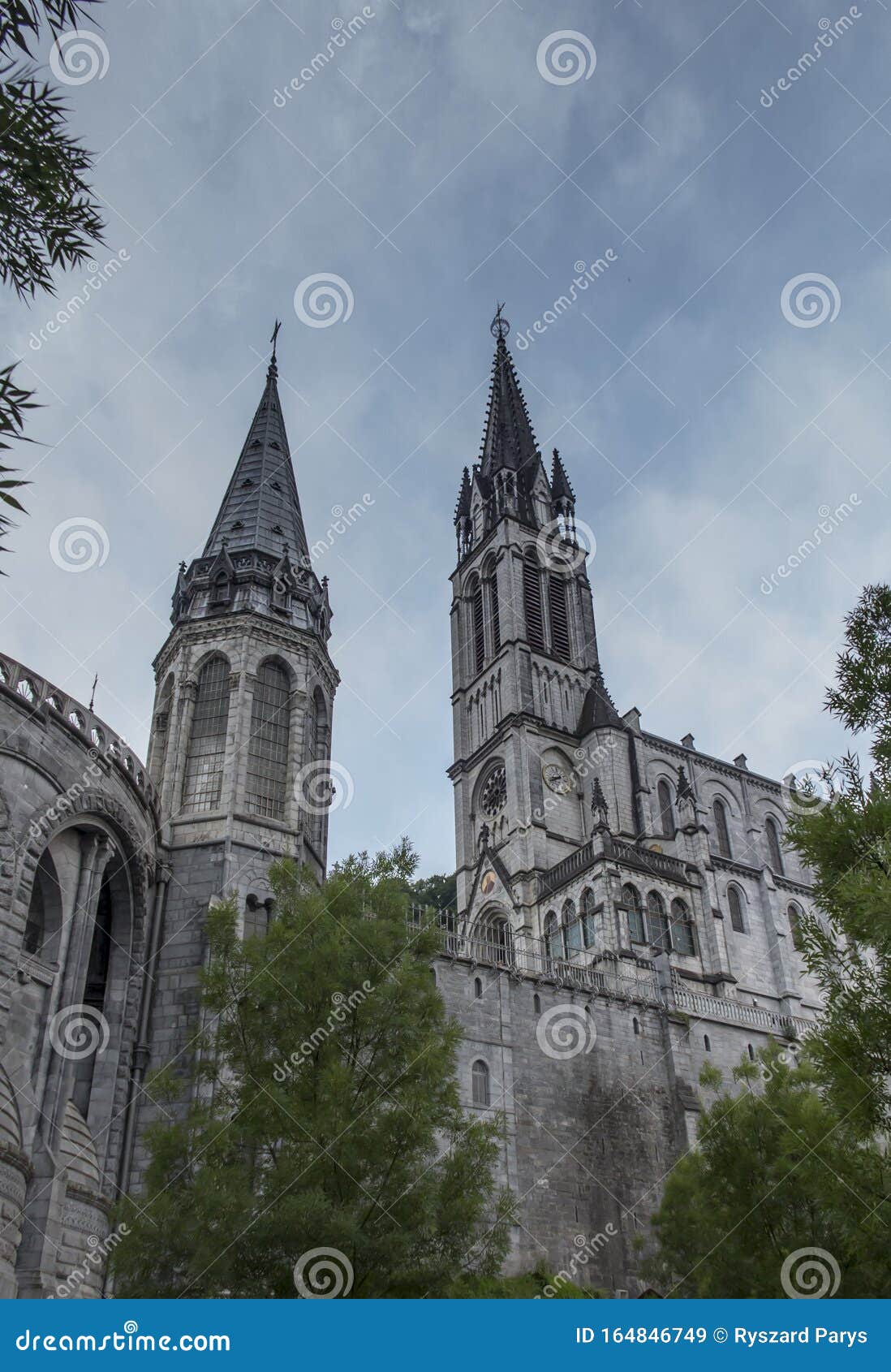 View of the Basilica Buildings Above the Massabielle Grotto at the ...
