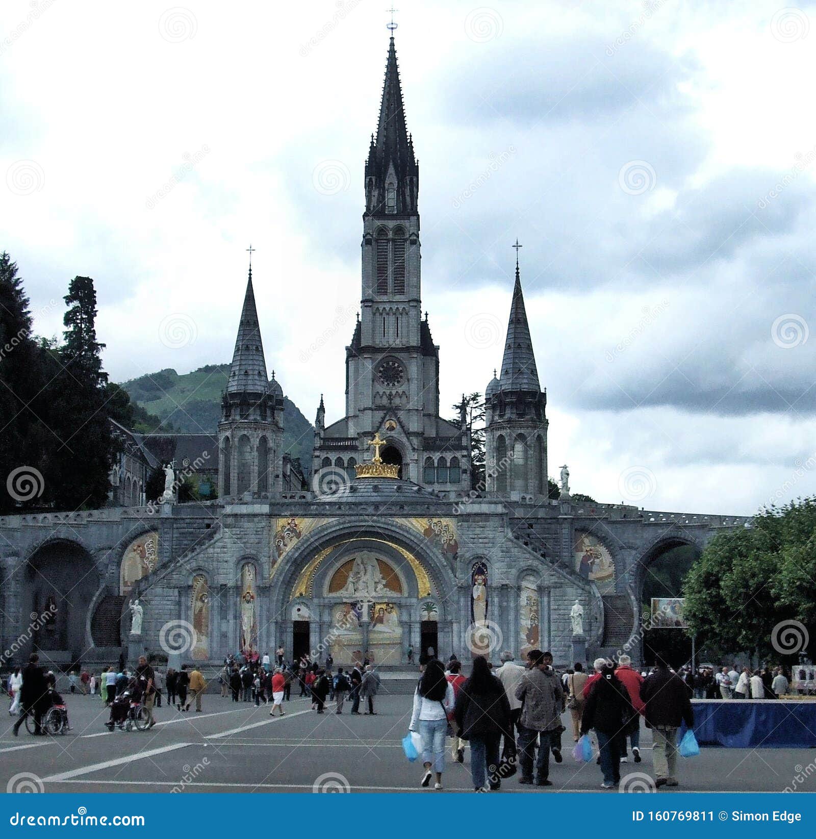 A View of the Basilica in Lourdes Editorial Photo - Image of view ...