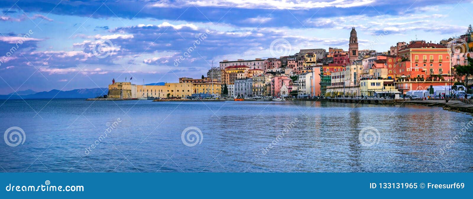 view of beautiful coastal town gaeta . landmarks of italy, lazio