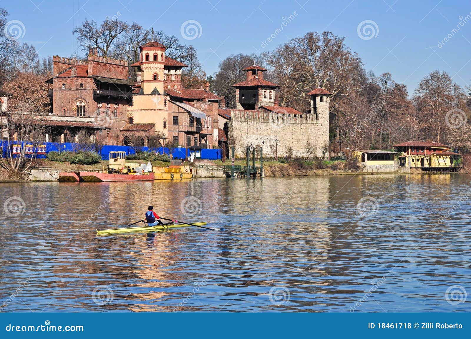 View of the Beautiful Medieval Village, Turin Stock Photo Image of