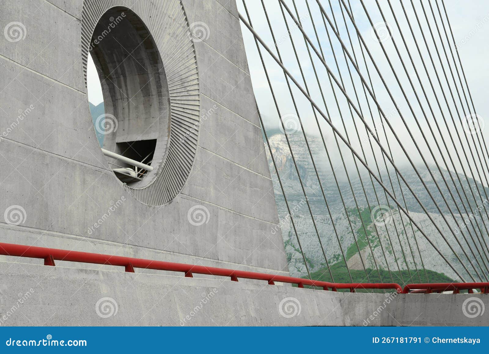 view on beautiful mountain from modern bridge