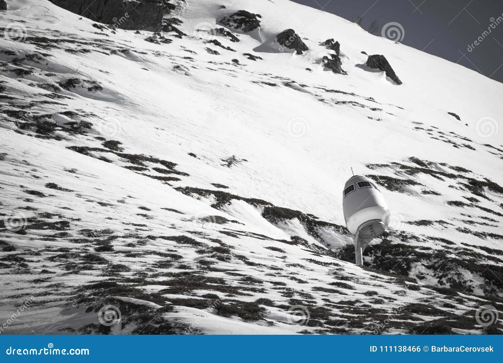 View on Beautiful Snowcapped Rocky Mountain Range in Pyrenees in Black ...