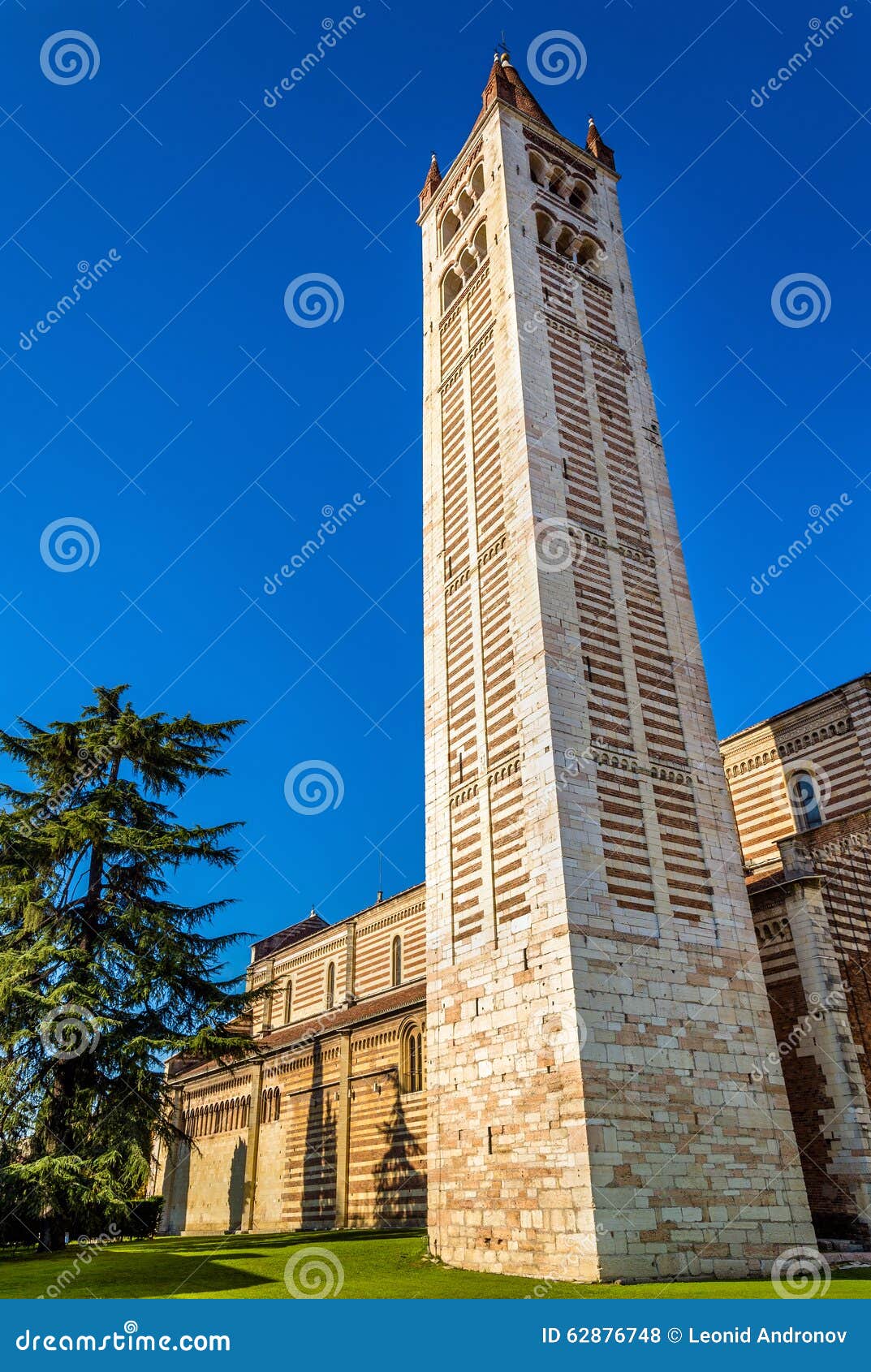 View of Bell Tower of Basilica of San Zeno Stock Photo Image of ages