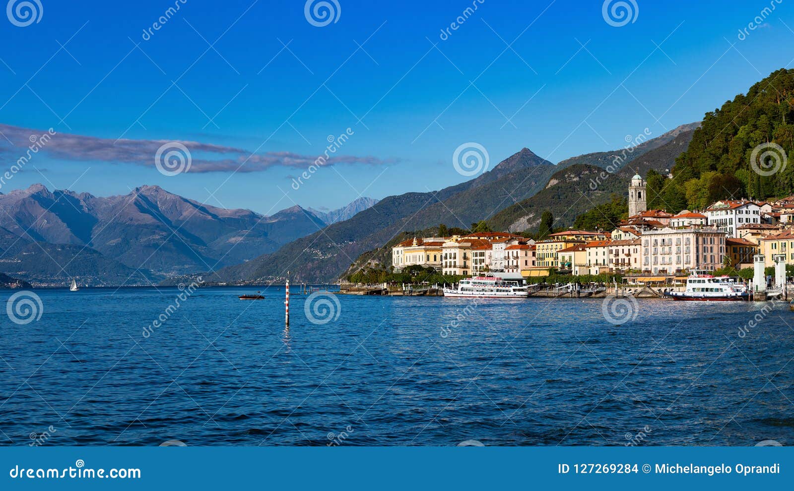 view of bellagio on the lake of cono in italy