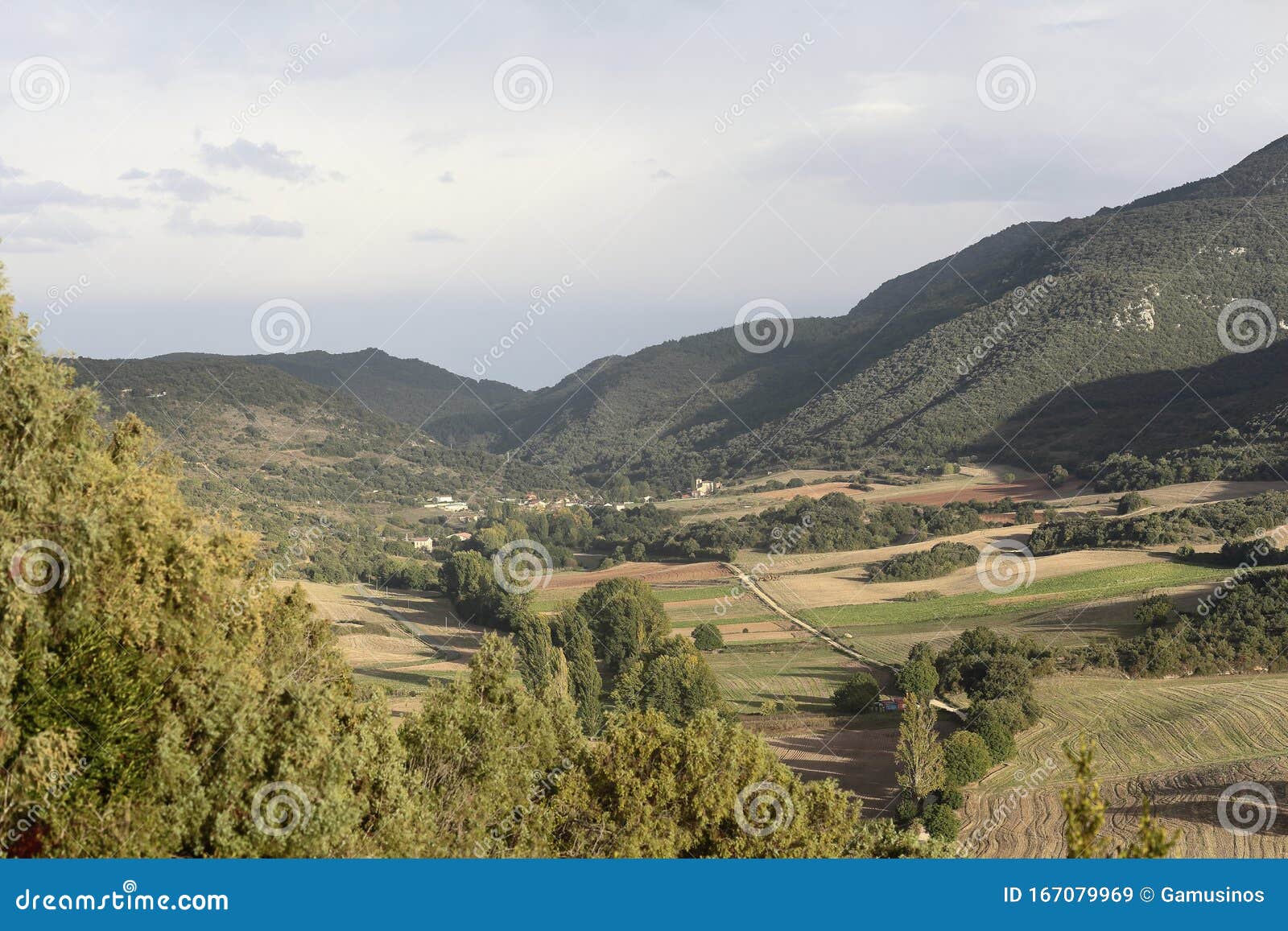 view of berganzo village, alava, spain