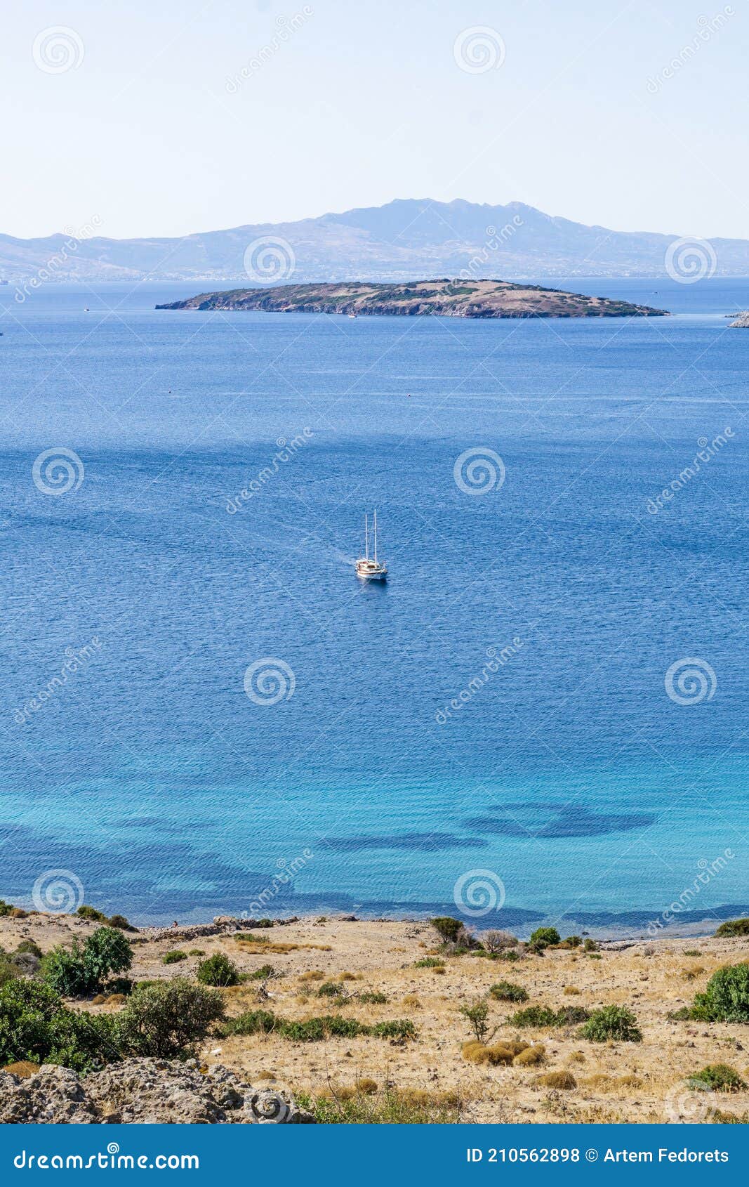 view of bitez village coastal part in bodrum, turkey