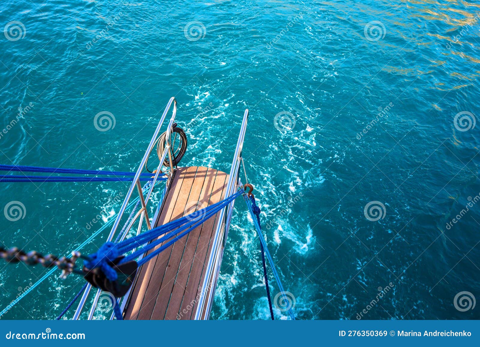 view from the boat to the ocean. the boat floats on the shore. luxury lifestyle. turkye, antaliya.