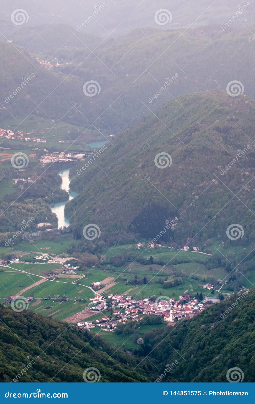 small village volÃÂe in soca valley in slovenia in spring