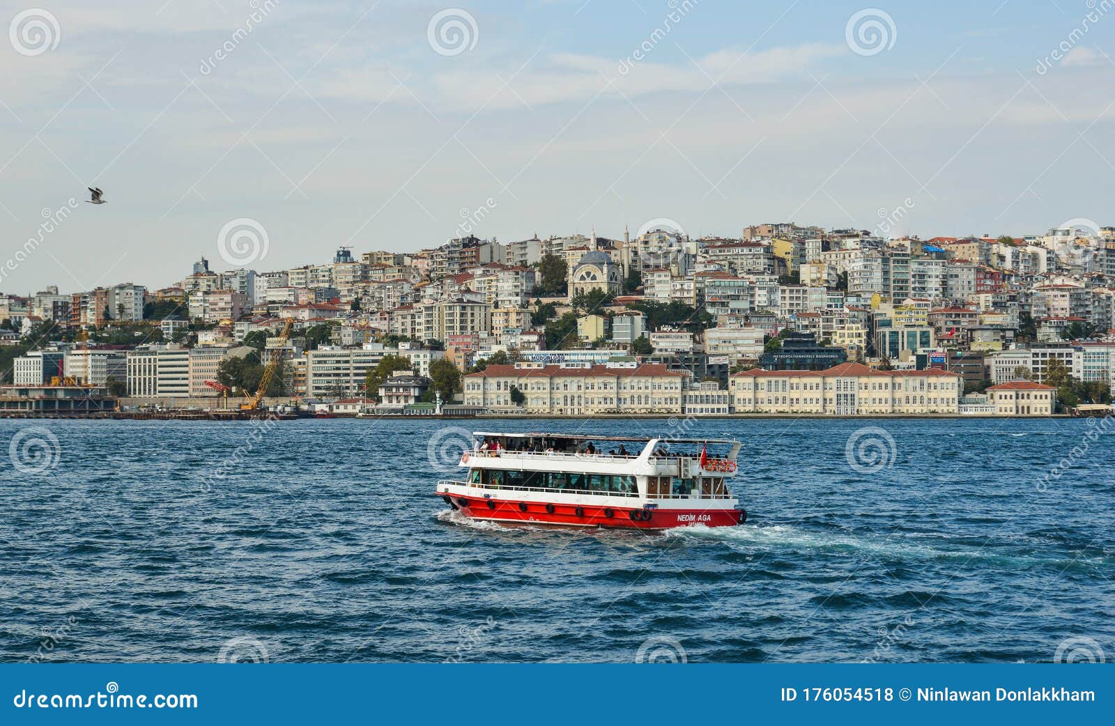 view of bosphorus strait in istanbul turkey editorial stock photo image of oriental cape 176054518