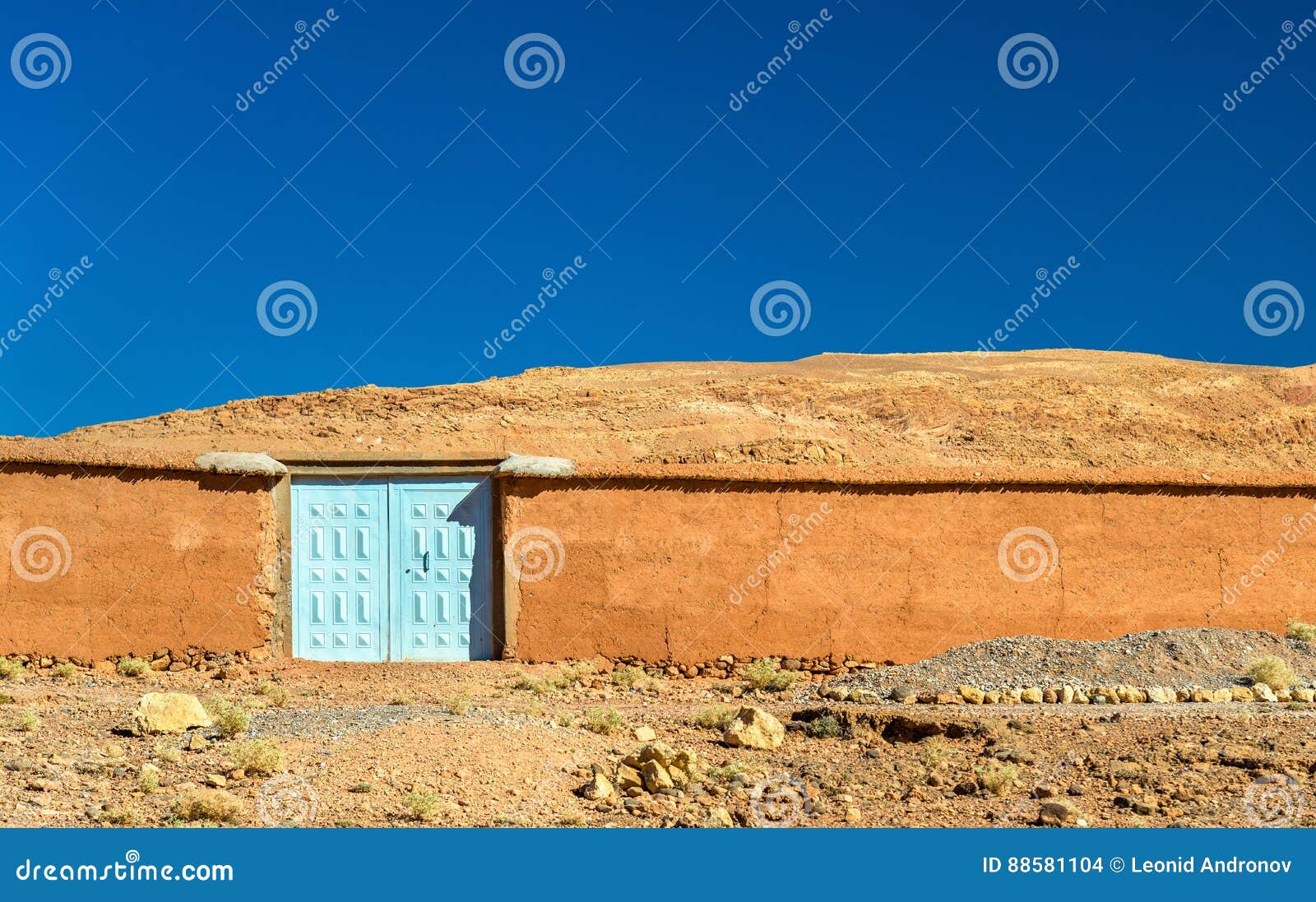 view of bou tharar village. morocco, the valley of roses