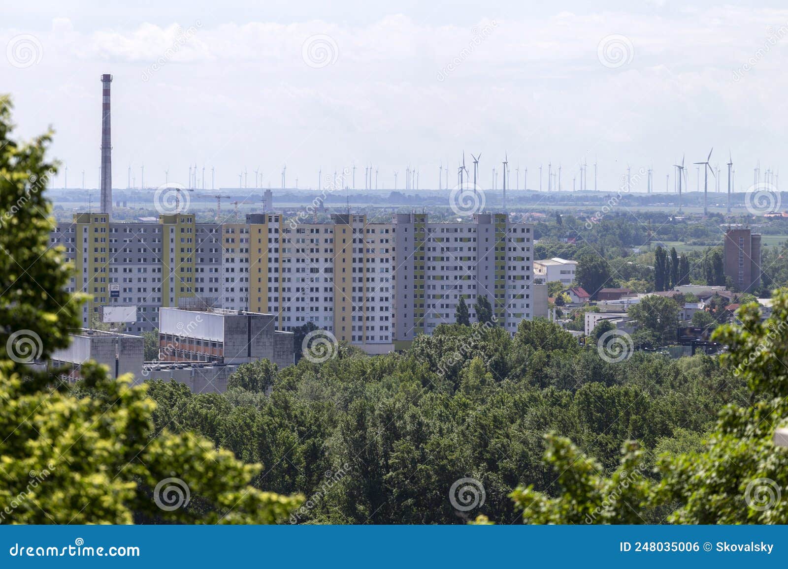 View of Bratislava`s Commie Blocks from the Castle Hill Stock Photo