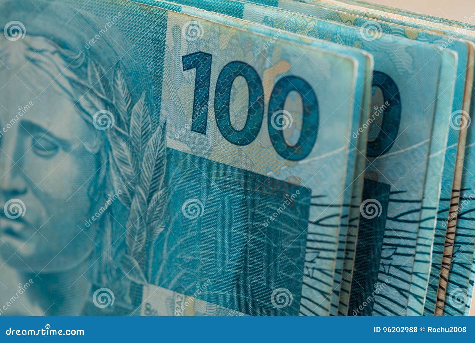 view of the brazilian money, reais, high nominal