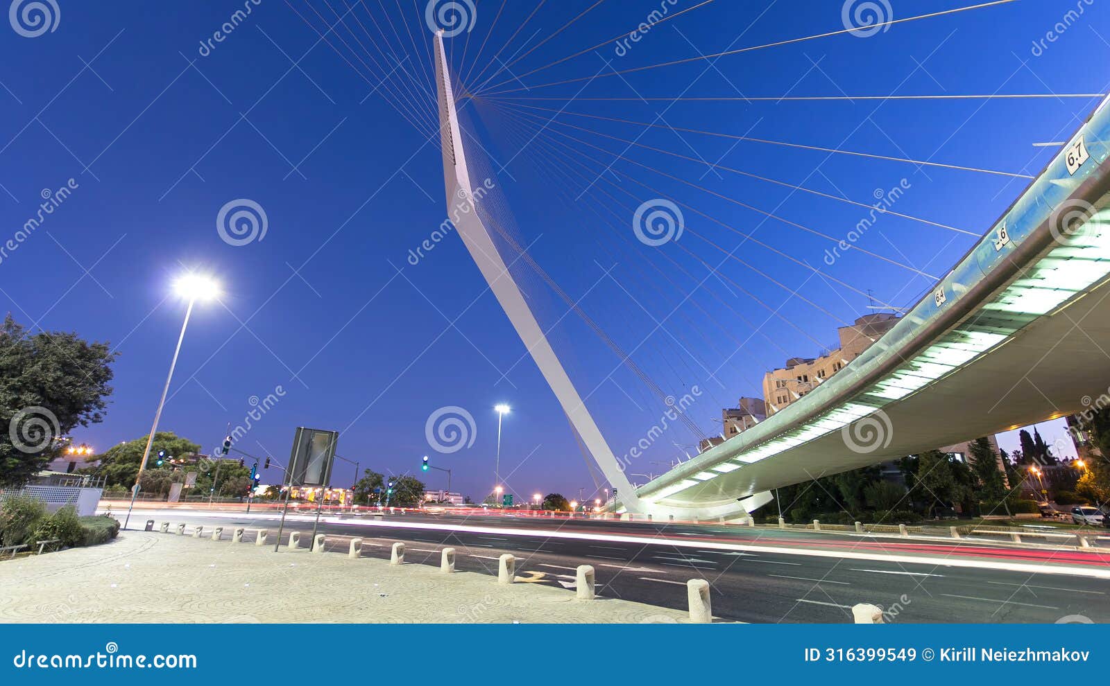 view of the bridge by santiago calatrava timelapse hyperlapse at the entrance to jerusalem