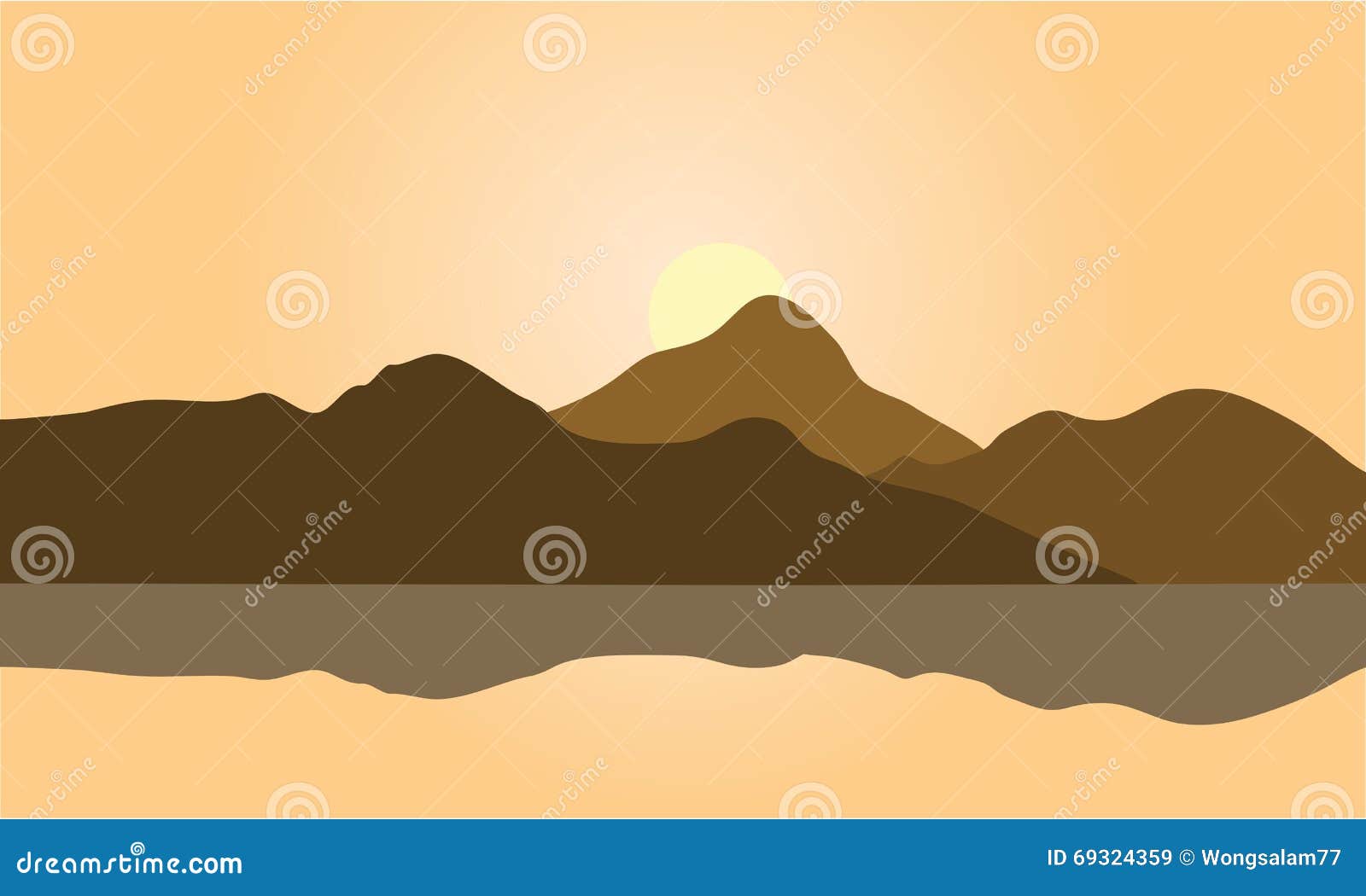 Mountain Silhouette - Vector Icon. Rocky Peaks. Mountains Ranges. Black