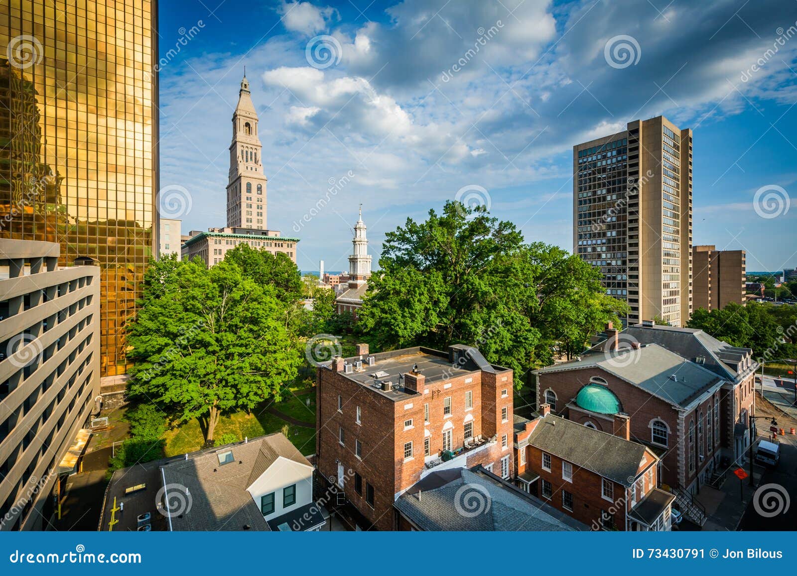View of Buildings in Downtown Hartford, Connecticut. Stock Image