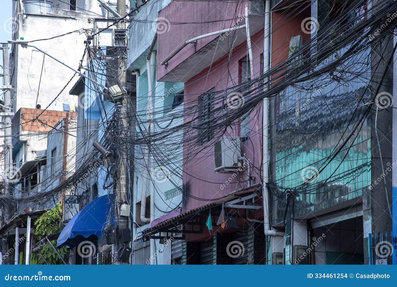 view of buildings of paraisopolis, the largest favela in sÃ£o paulo, brazil