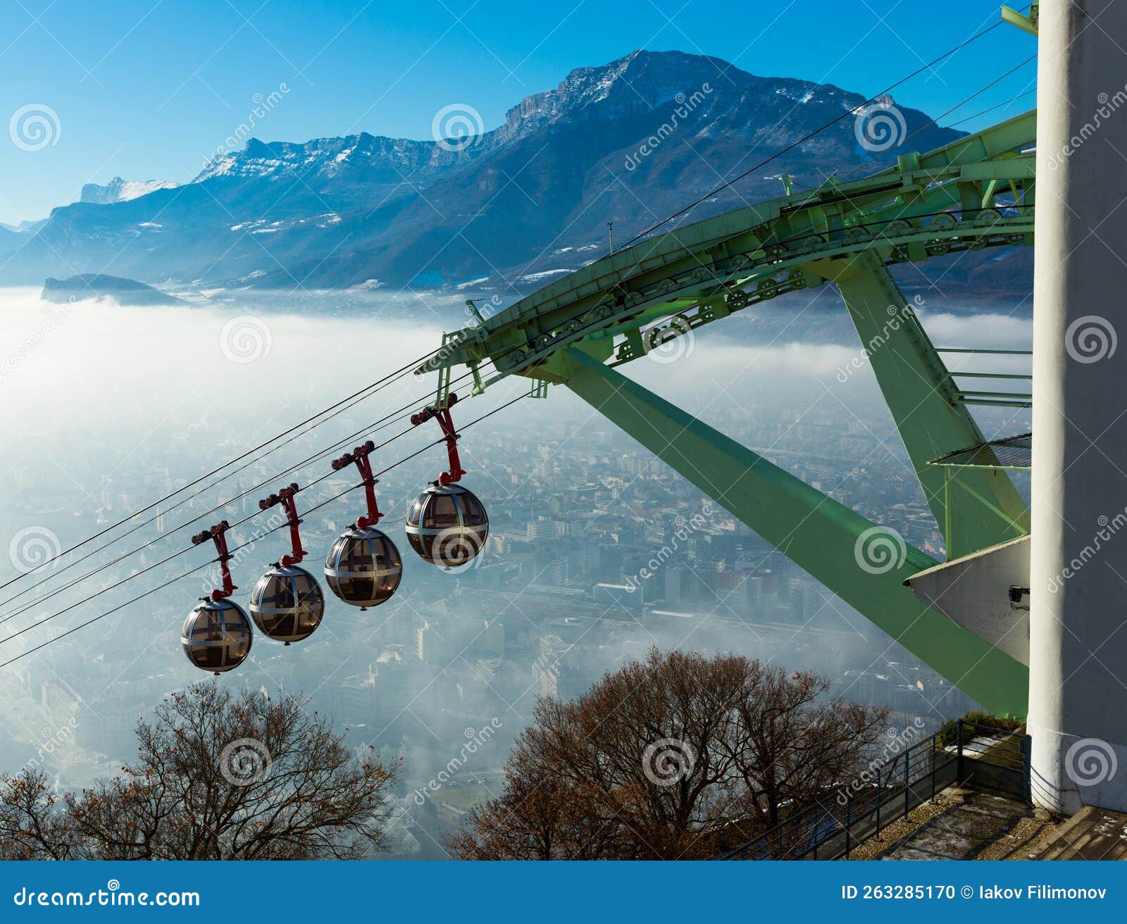 View on Cable Car of Grenoble in France Stock Photo Image of cable