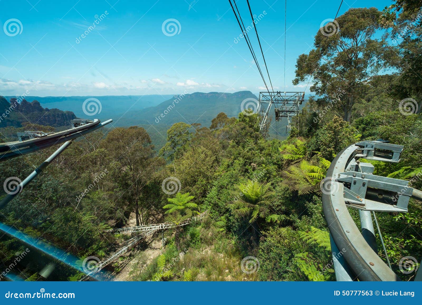View from the Cable Car at Scenic World in the Blue Mountains, Stock