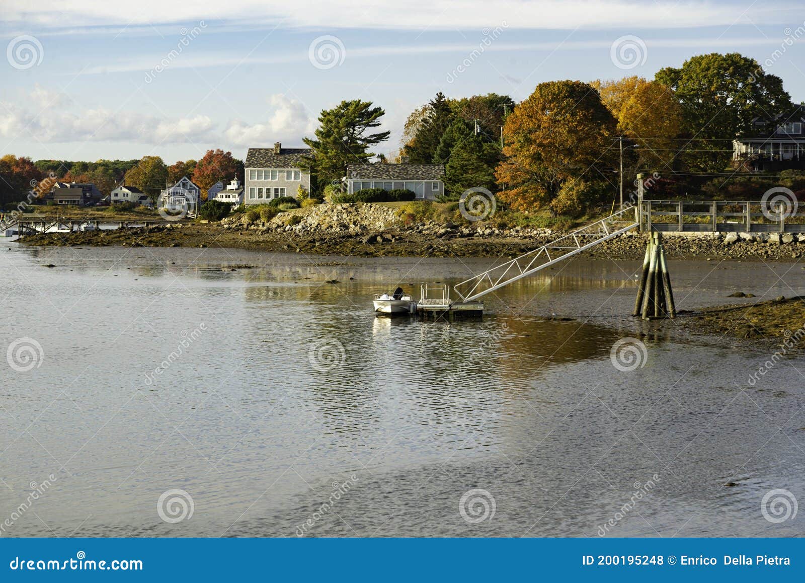 View of Camp Ellis during the Fall, Maine Usa Stock Photo Image of