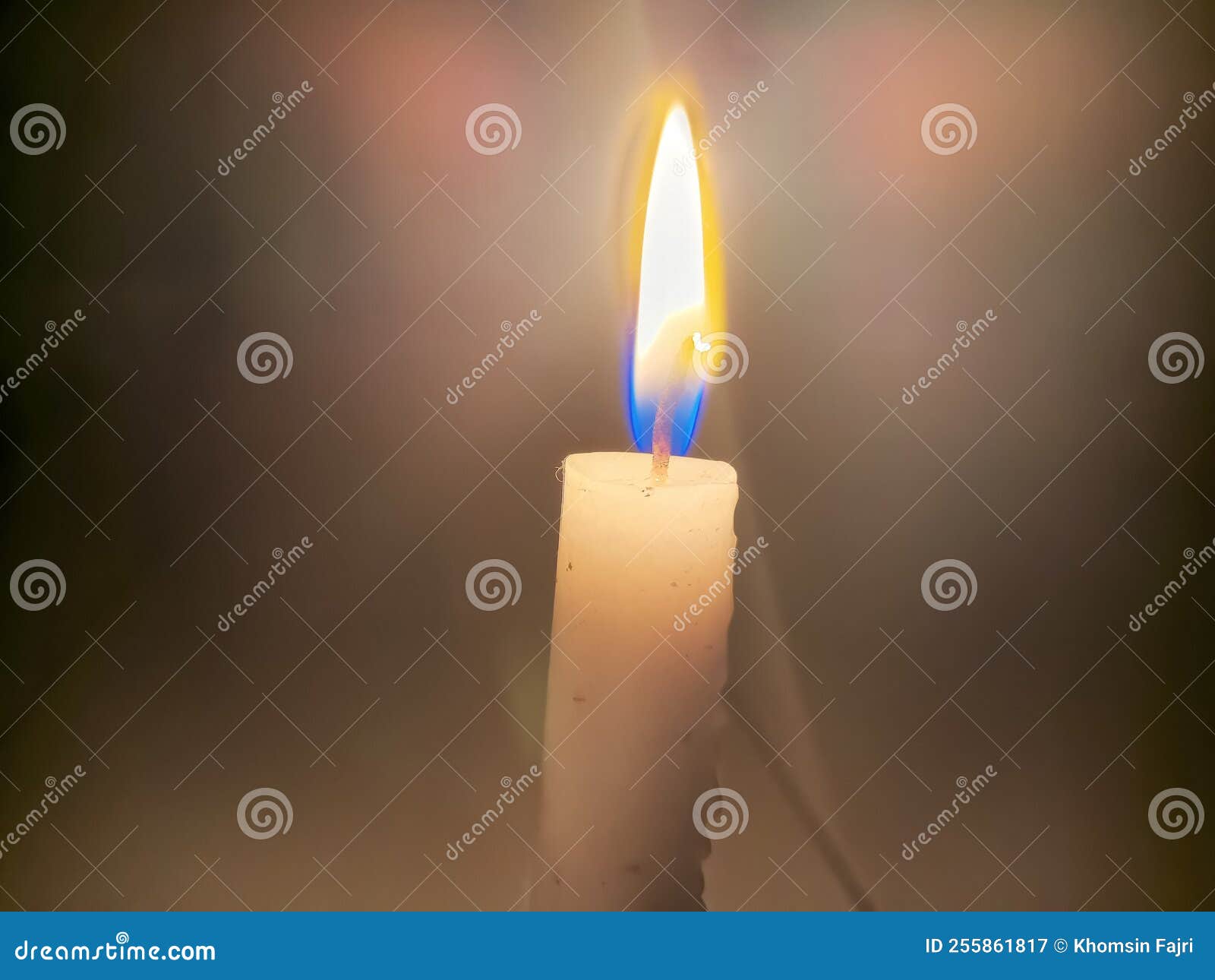 The View of the Candle Flame that Illuminates the Dark Night Stock