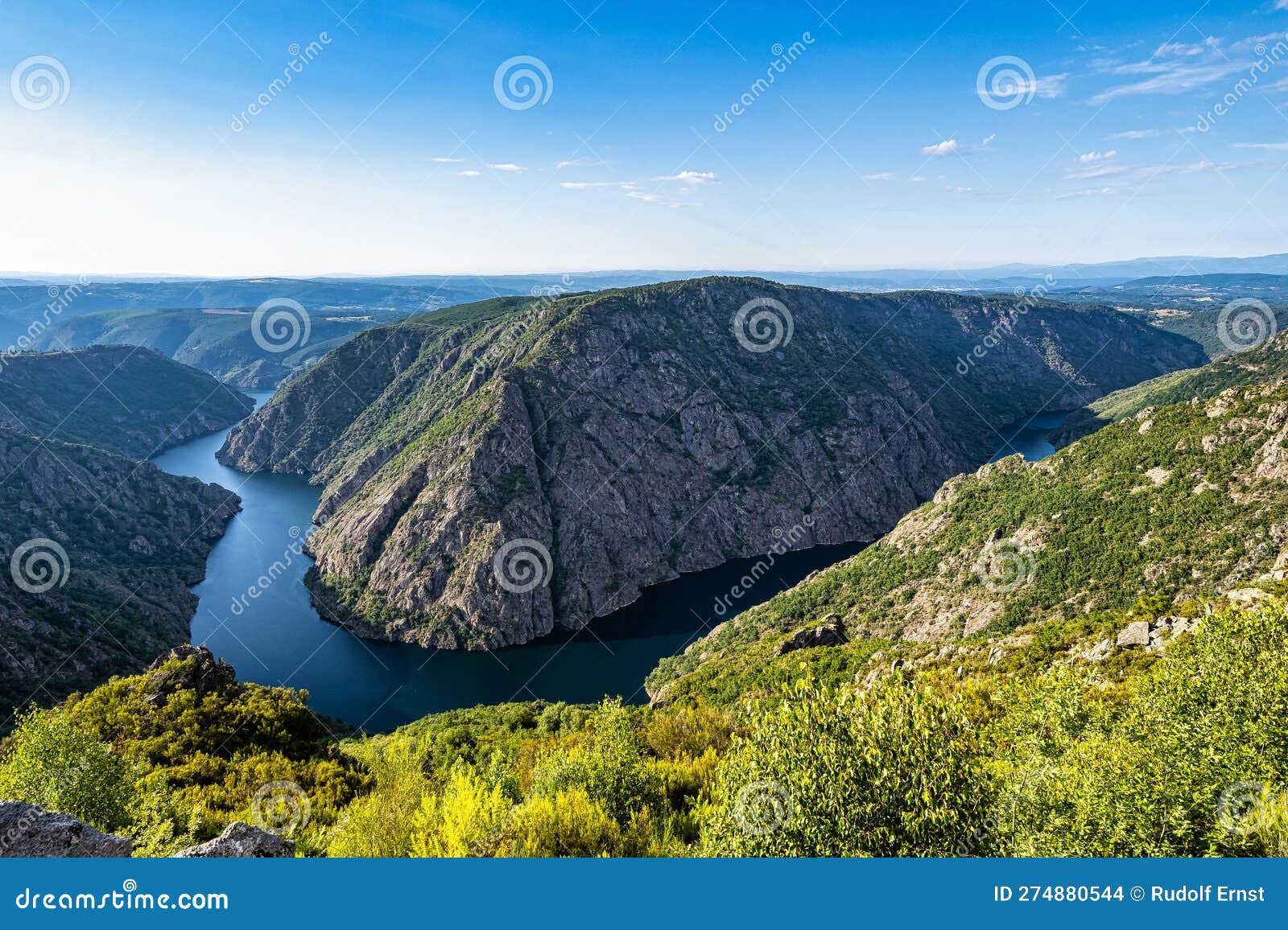 view of canyon del sil from miradoiro da columna in parada de sil in galicia, spain, europe