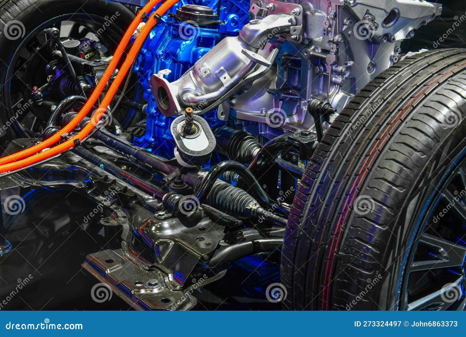 Car Engine Structure Installed Electric Chassis Mounted Stock Image