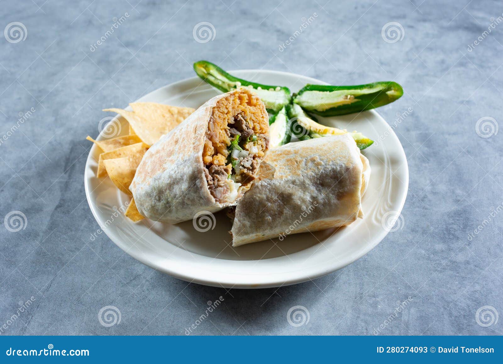 Carne asada burrito stock image. Image of tortilla, beef 280274093