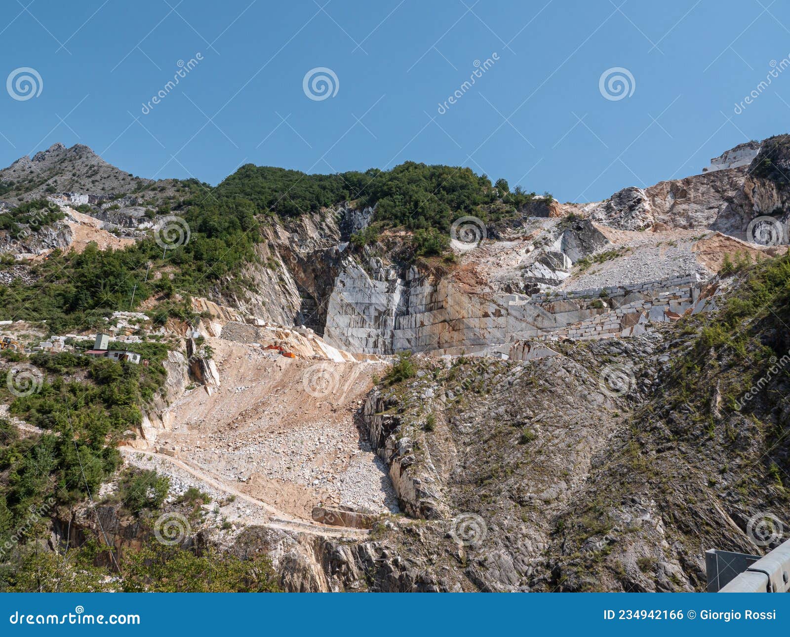View of the Carrara Marble Quarries with Excavation Equipment Ready for