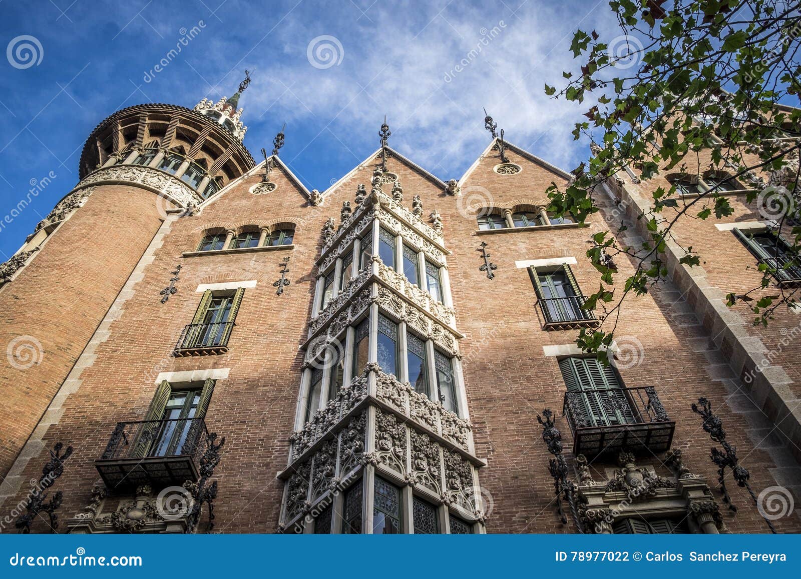view of casa de les punxes by josep puig i cadafalch in barcelona