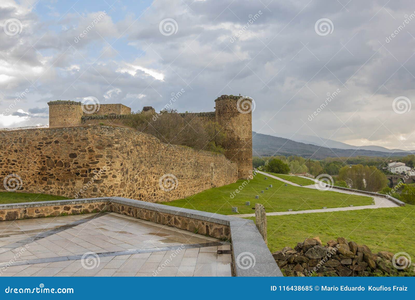 view of the castle of the town of el barco. castilla la mancha. spain