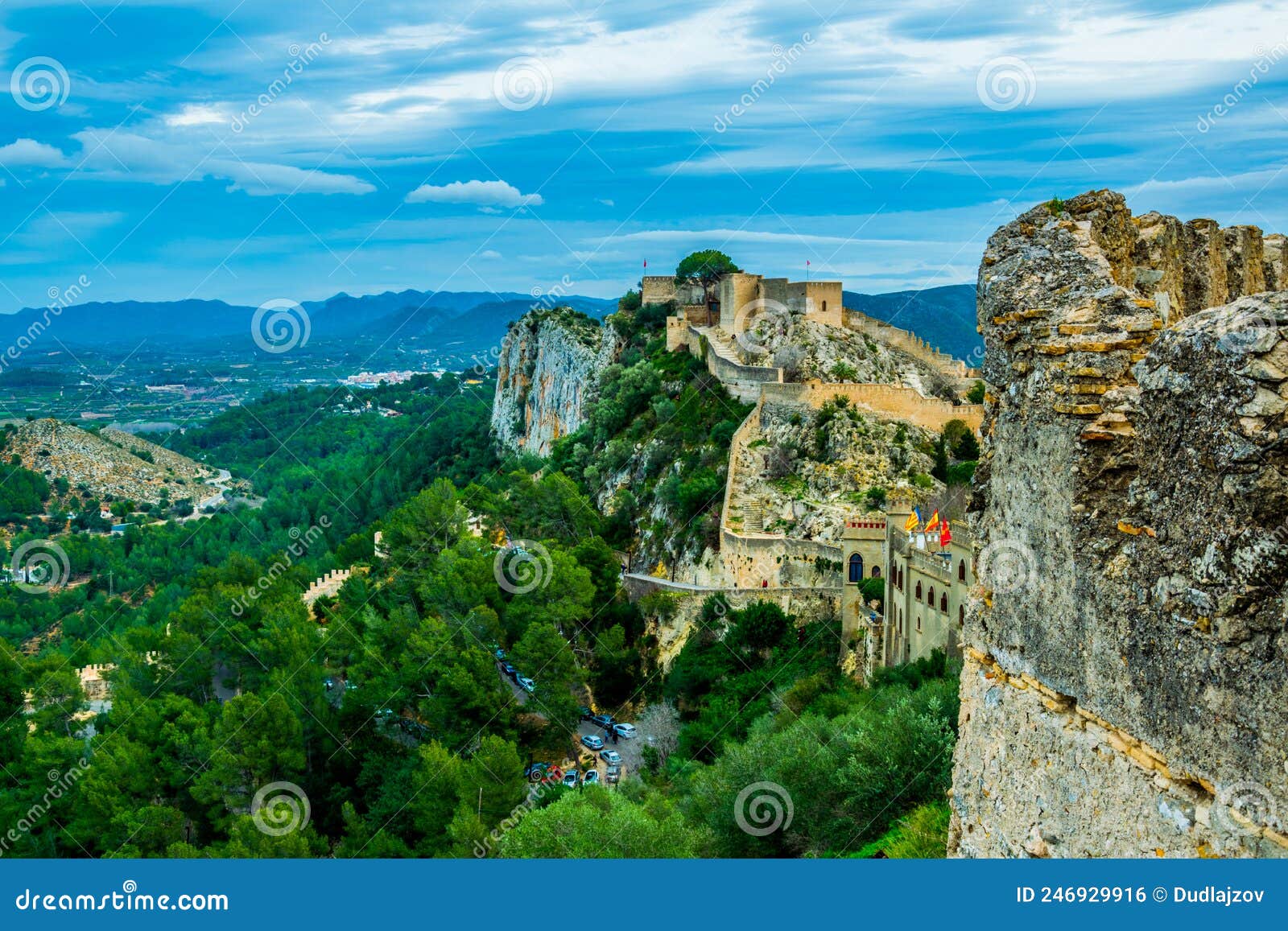 View of Castle in Xativa Overlooking Surrounding Countryside...IMAGE