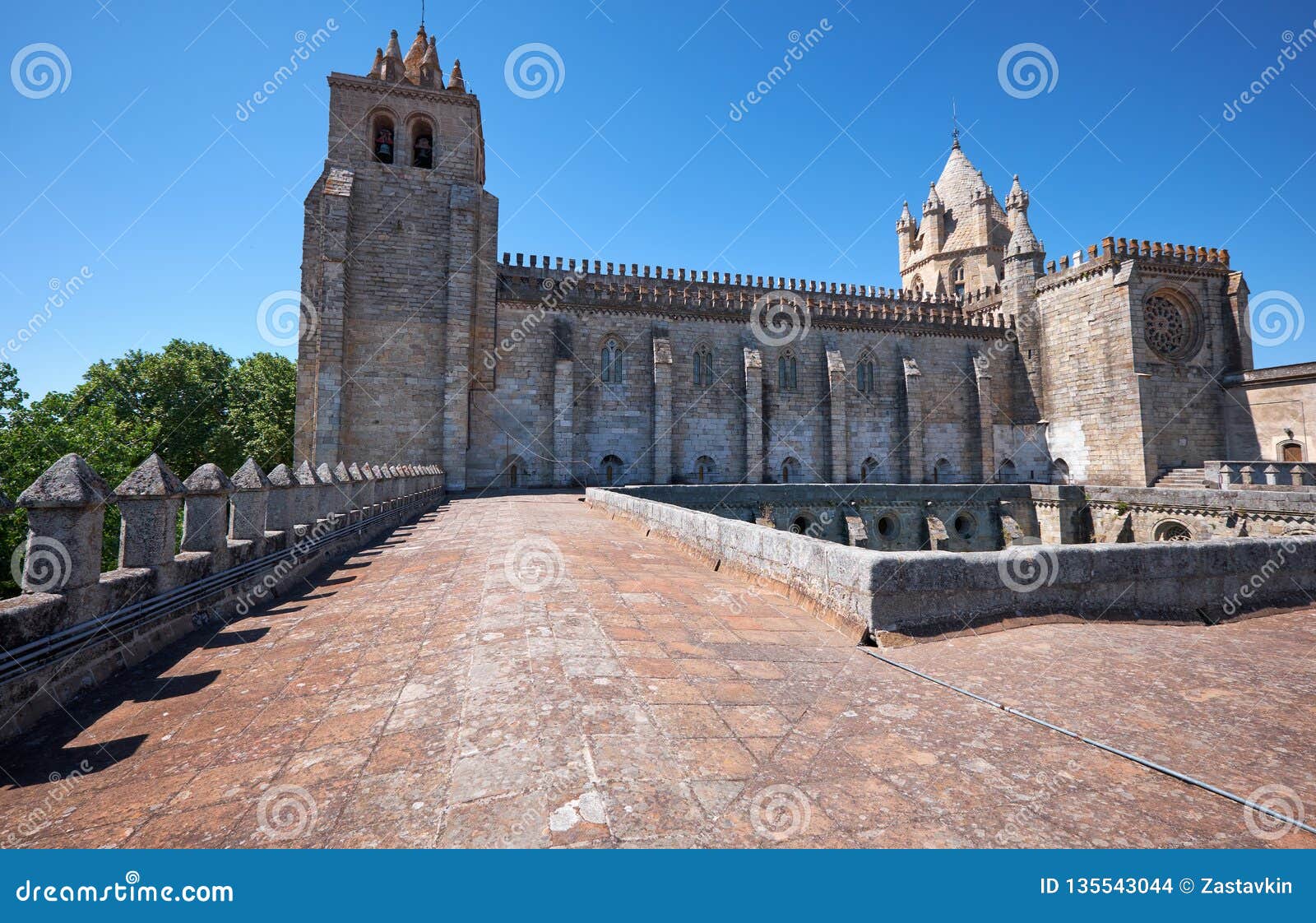 the view of cathedral (se) of evora from the roof of the cloister. evora. portugal