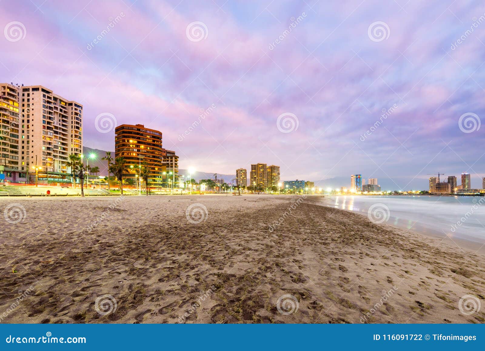 view of cavancha beach in the northern port city of iquique