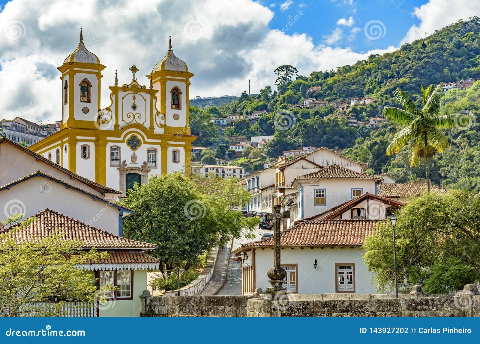 view of the center of the historic ouro preto city in minas gerais