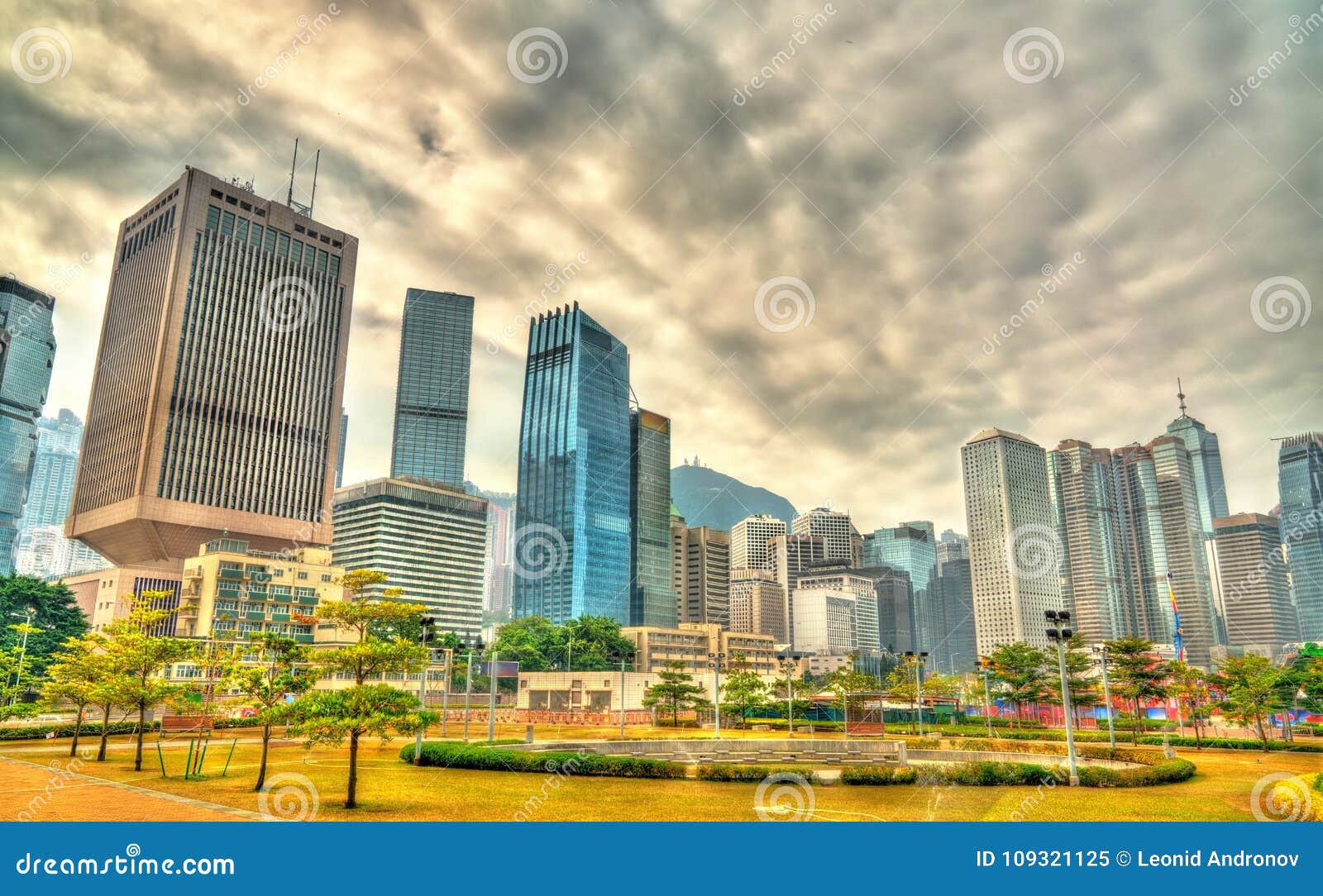 View Of The Central Business District Of Hong Kong Stock Image Image