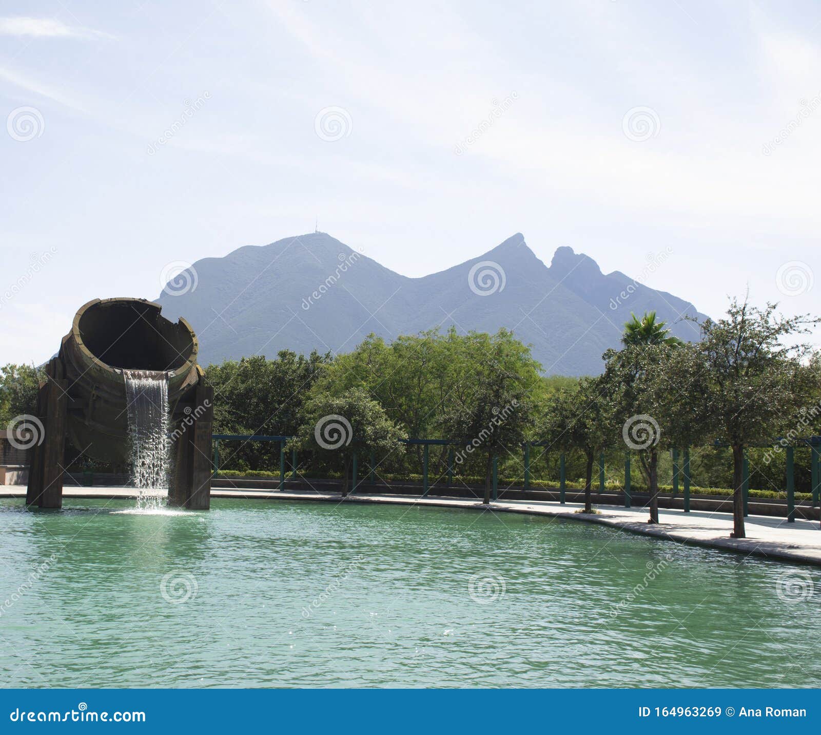 view of cerro de la silla from the fundidora park