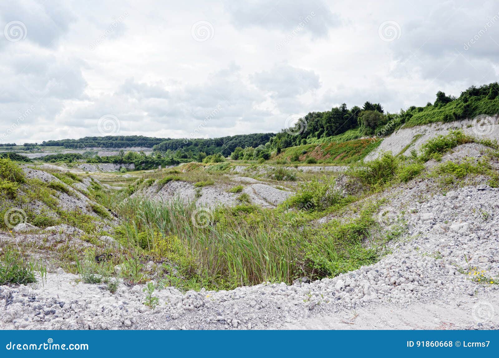View into a Chalk Mine. Quarry Stock Photo Image of road, material