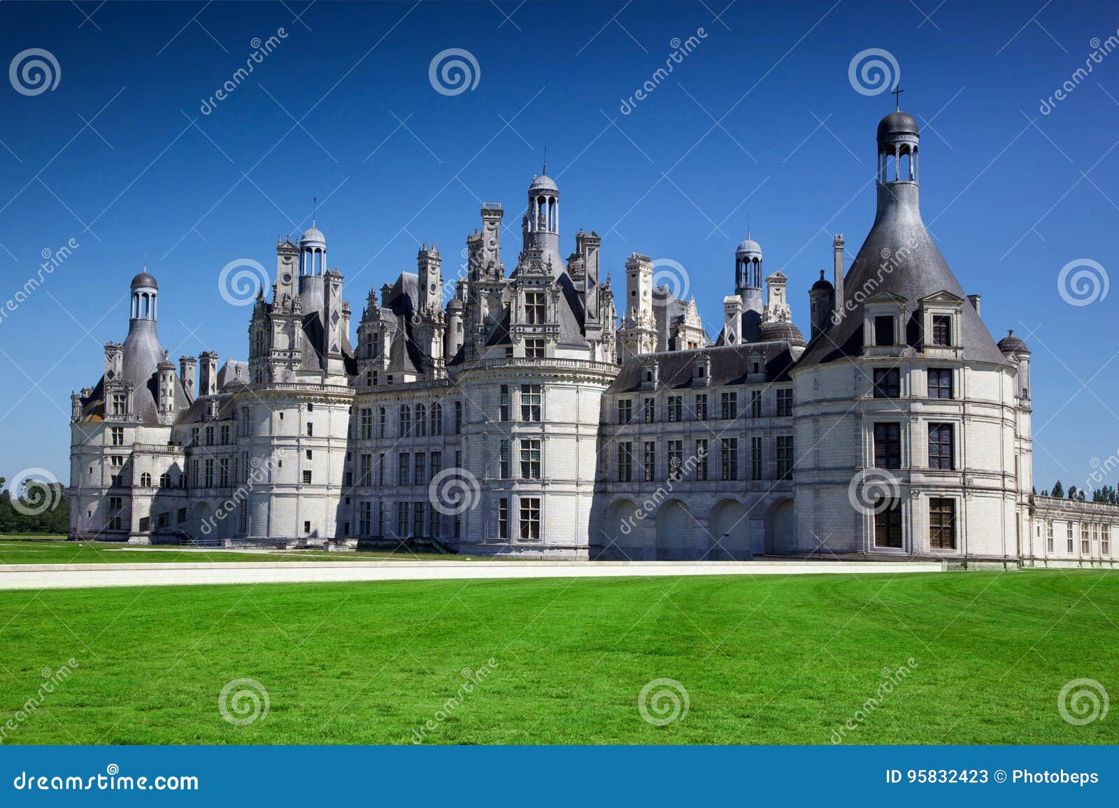 View of Chambord castle stock image. Image of historic 95832423