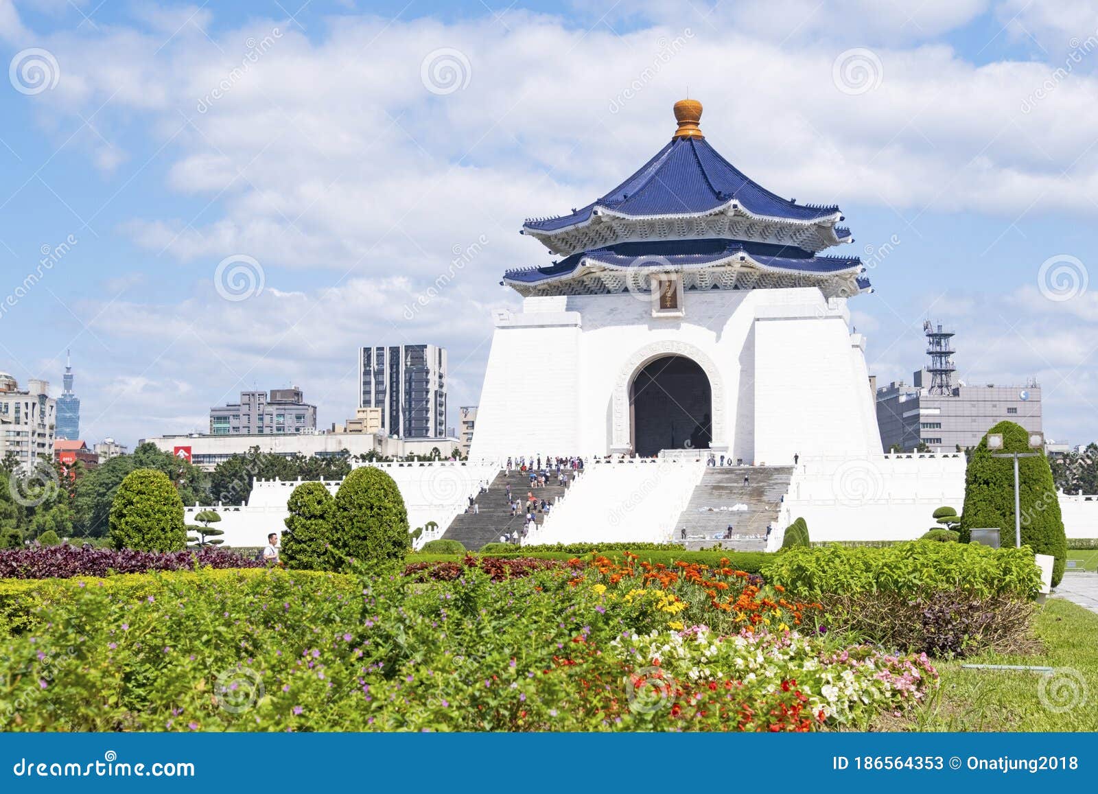 view of chiang kai-shek memorial hal ,taipei taiwan