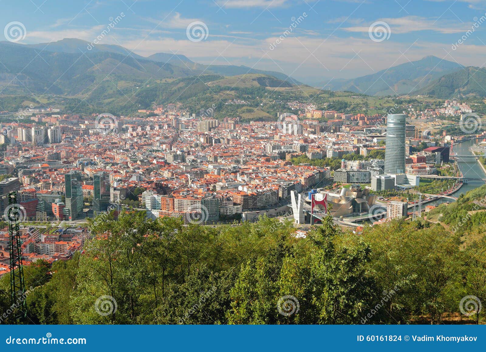 View of City from Above. Bilbao, Spain Stock Photo Image of mountains
