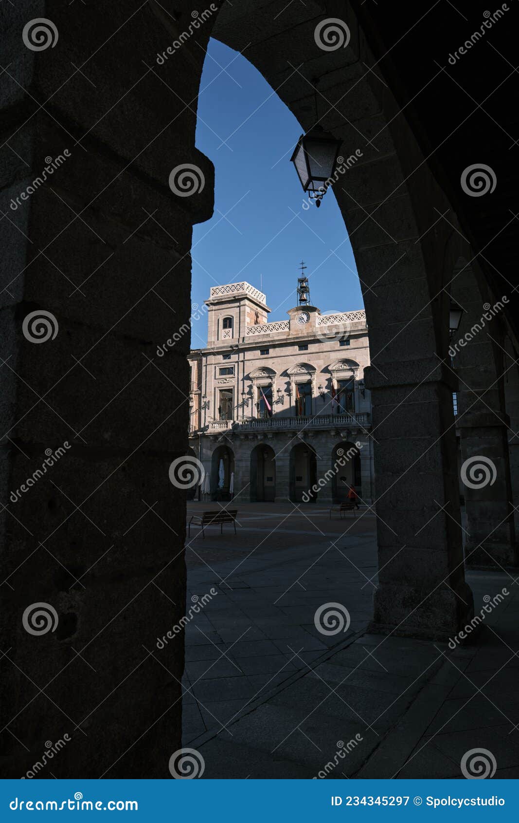 city hall of avila at the plaza del mercado chico, avila, spain