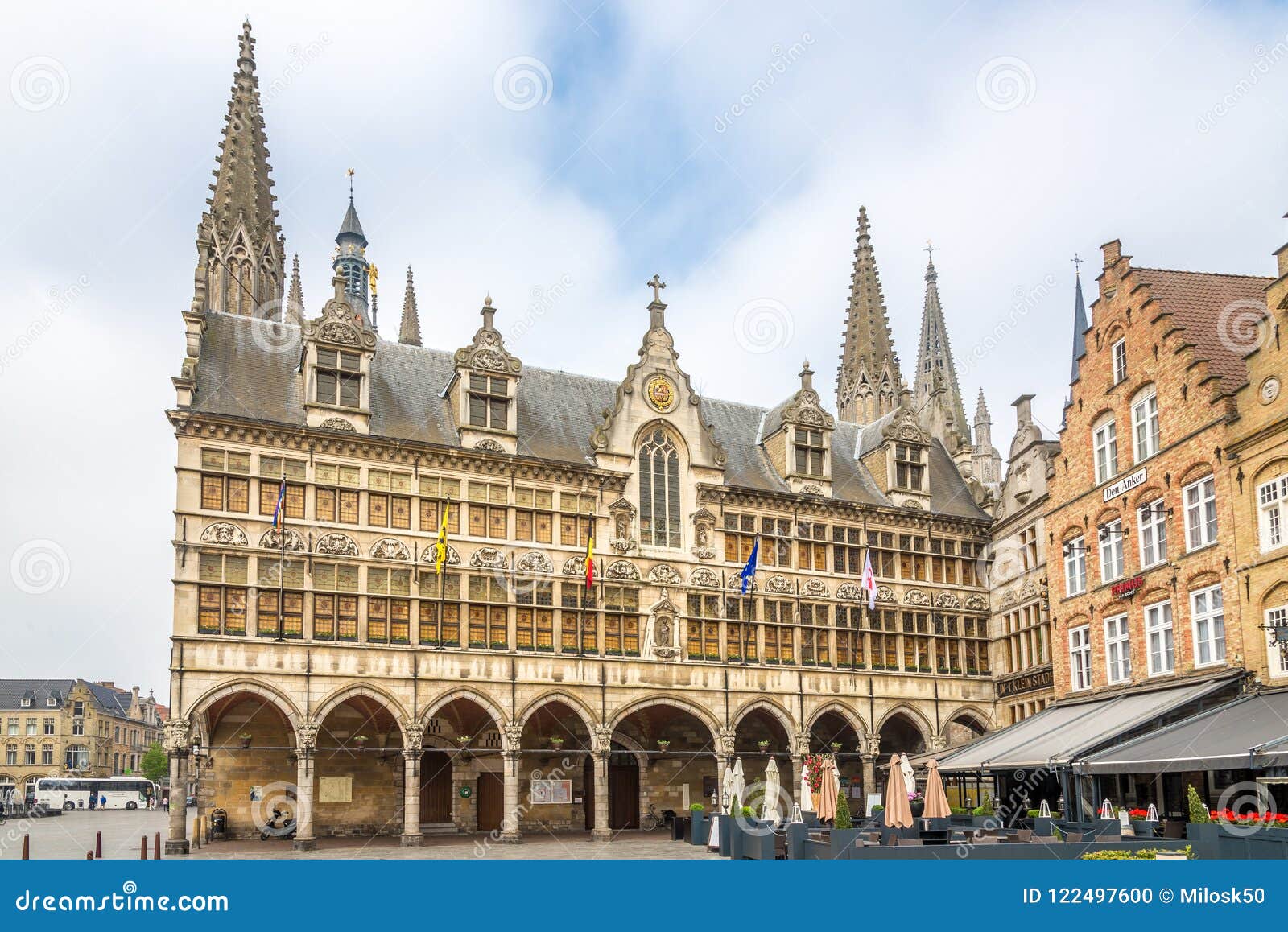 View at the City Hall of Ypres - Belgium Editorial Image - Image of  history, grote: 122497600