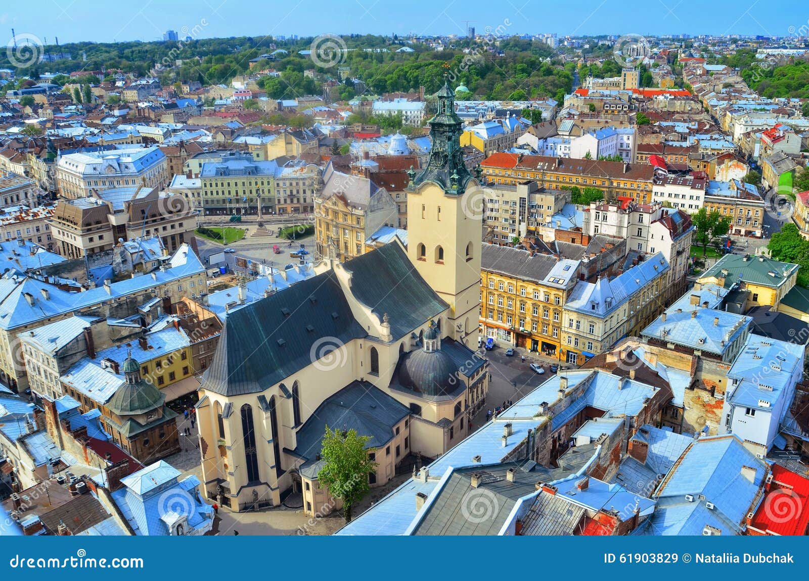 view of the city lviv birds eye view