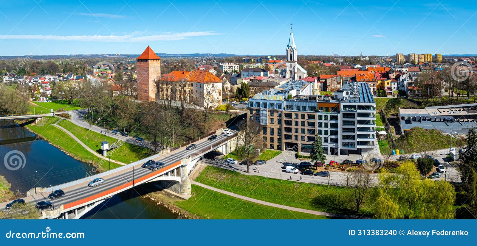 view of city of oswiecim in poland, where nazi auschwitz concentration camp is located