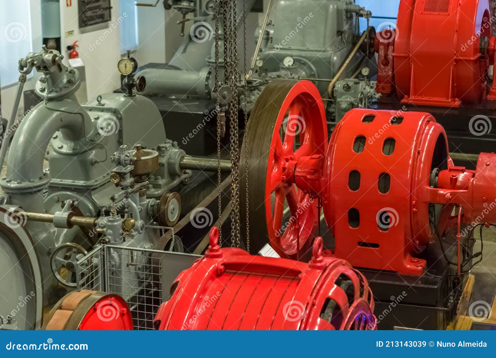 View of a Classic 1934 Industrial Hydroelectric Generator Engine Stock Image Image of