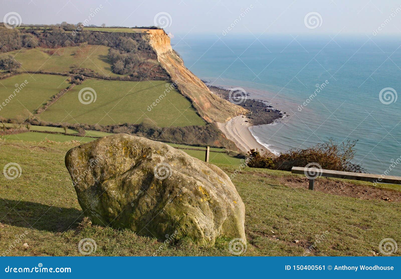 View of the Cliffs at Salcombe Regis Beach from the South West Coastal ...