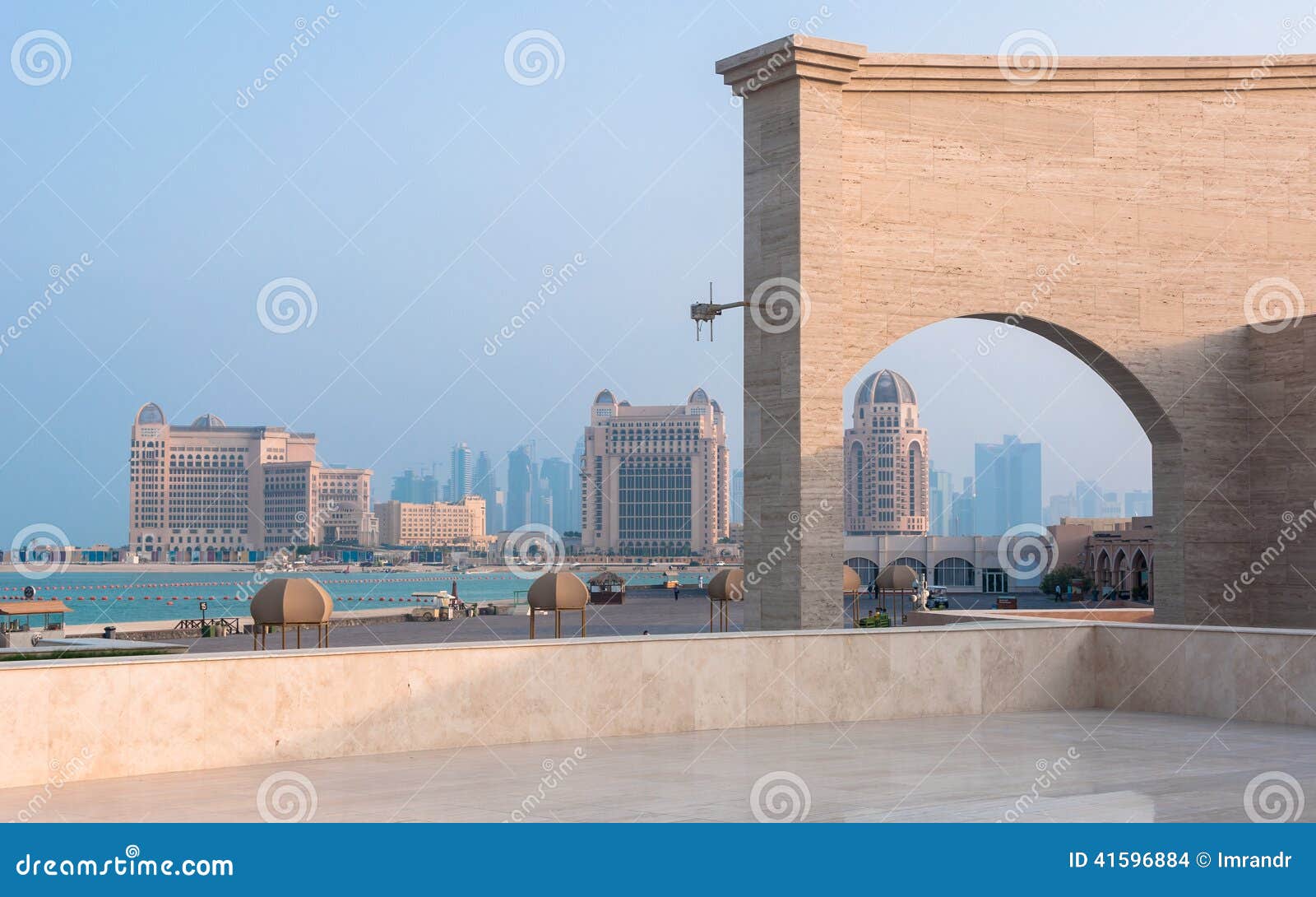 View of Coastline from Katara, Doha, Qatar Stock Photo Image of east